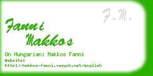 fanni makkos business card